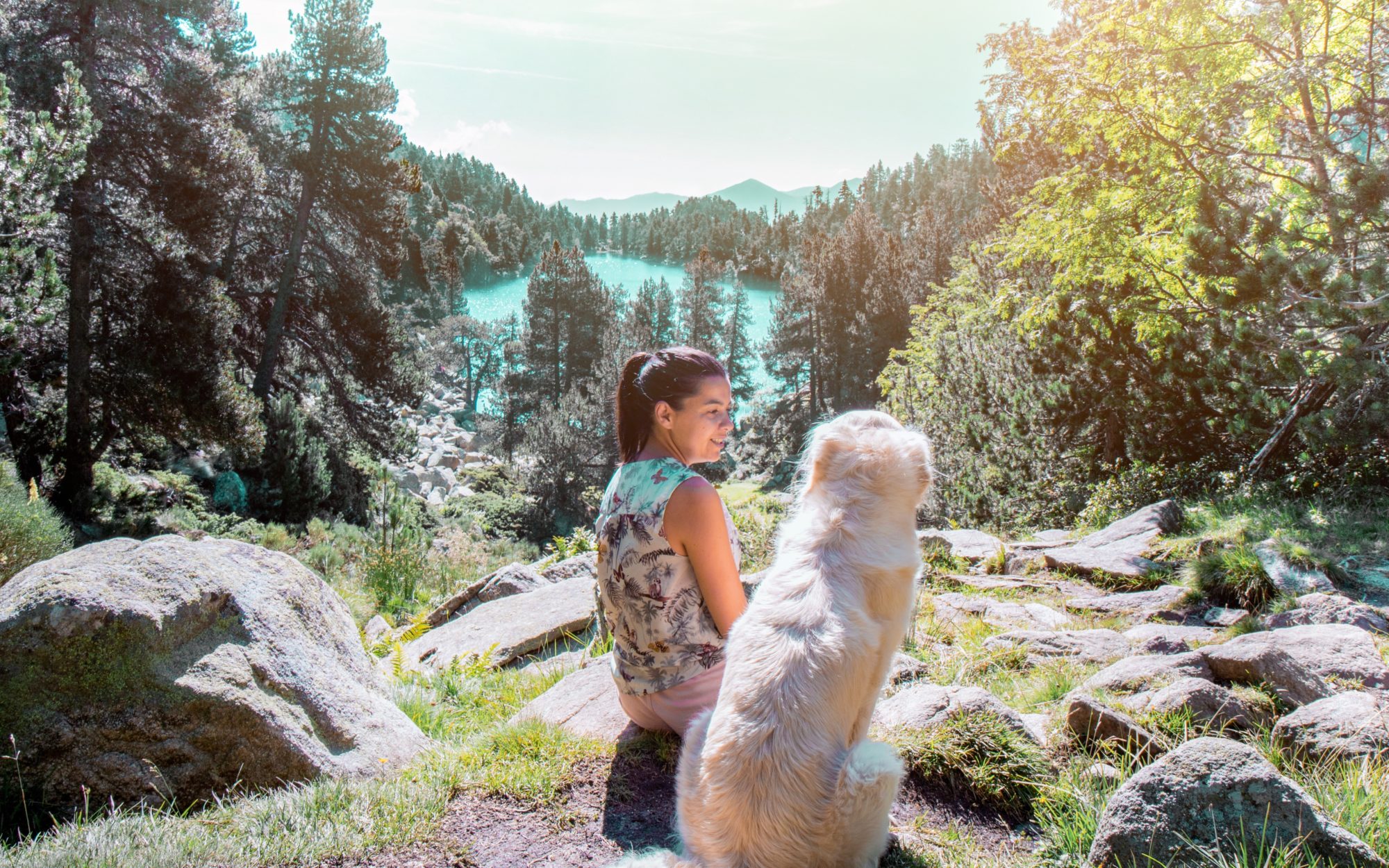 Lac des Bouillousses avec son chien