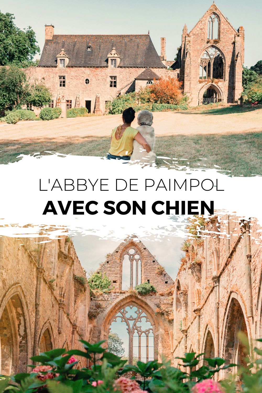 L'Abbye de Beauport avec son chien