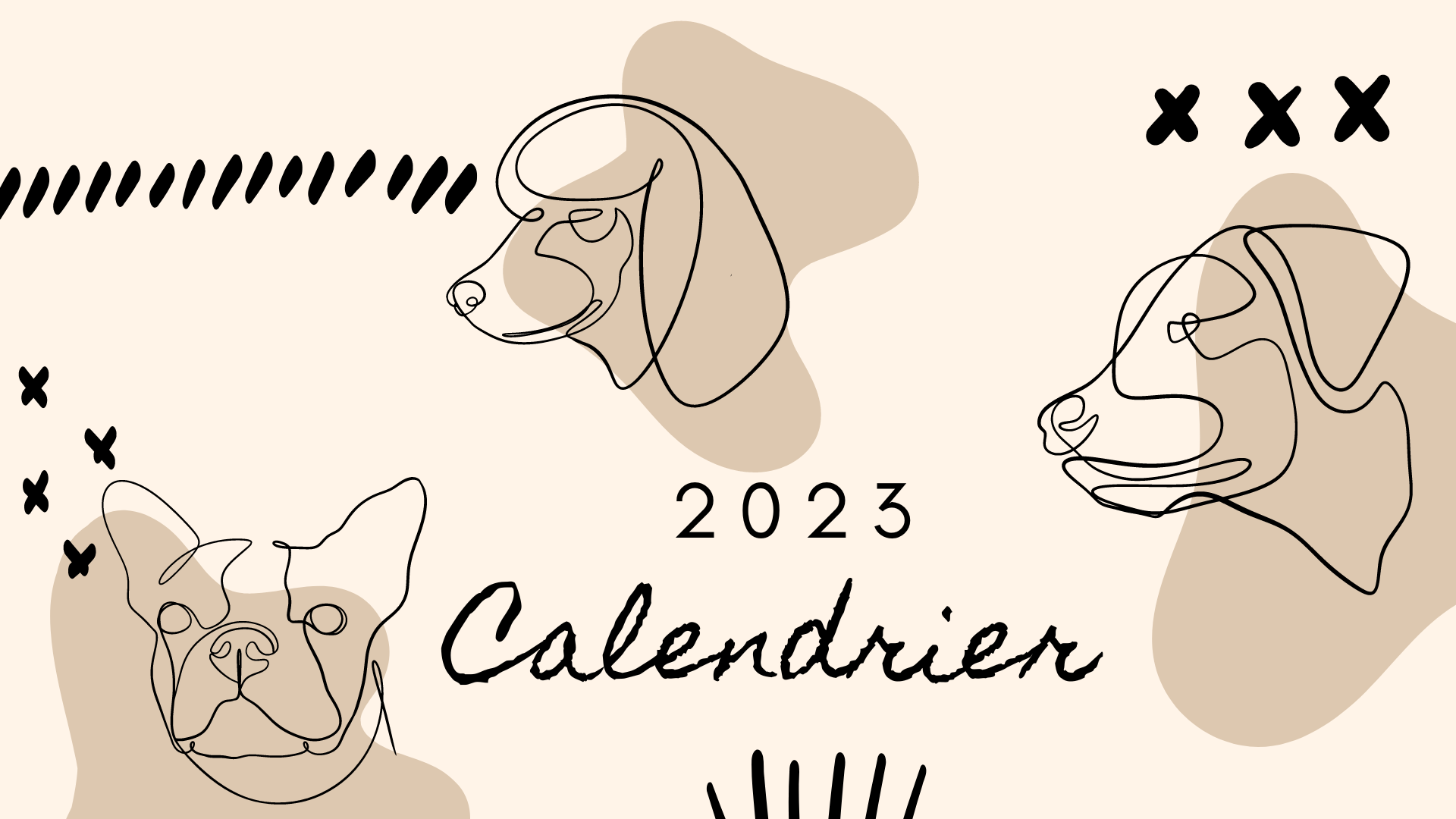 Calendrier chien 2023 à imprimer
